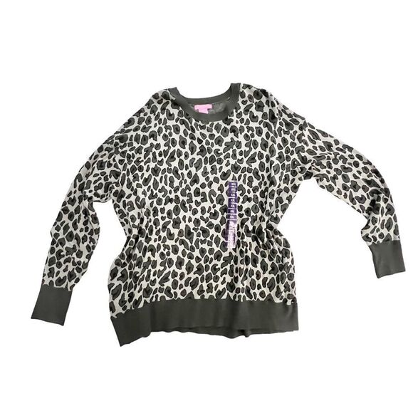 Isaac Mizrahi Lounge Grey Leopard Sweater XXL NWT - Picture 4 of 14